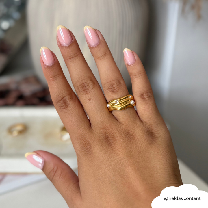 Tide Set Pearl Ring