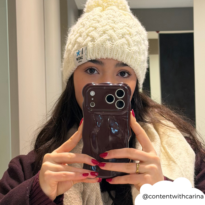 3D Bubble Phone Case - Burgundy