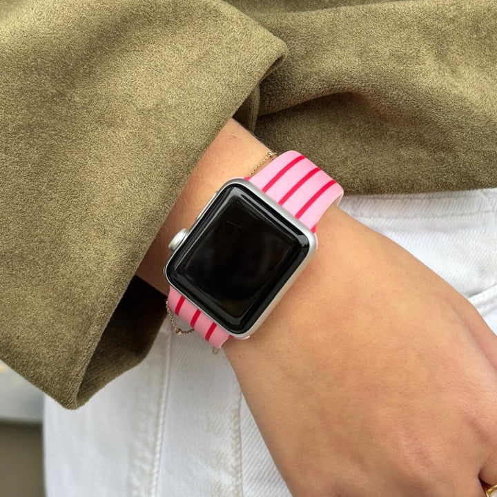 Cherry Stripe Apple Watch Strap