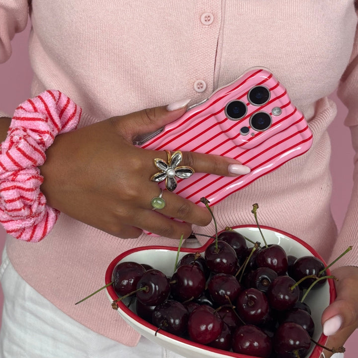 TOWEL Scrunchie - Cherry Stripe