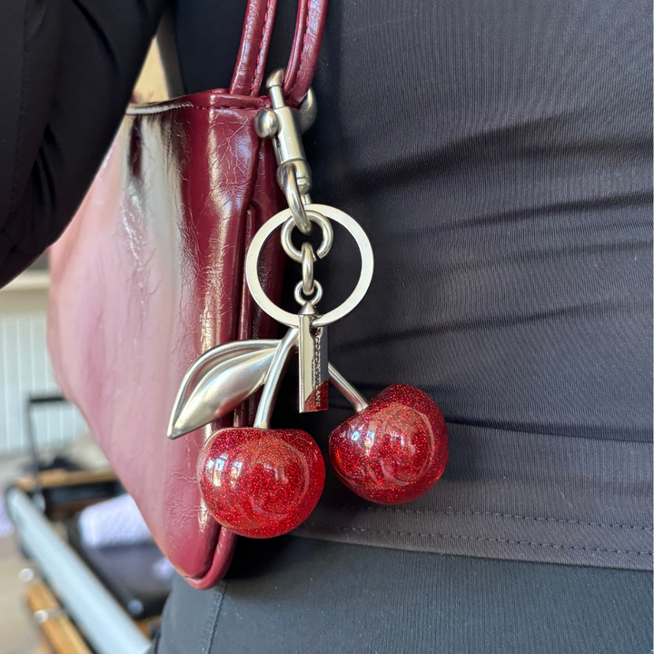 Cherry Bag Charm - Silver
