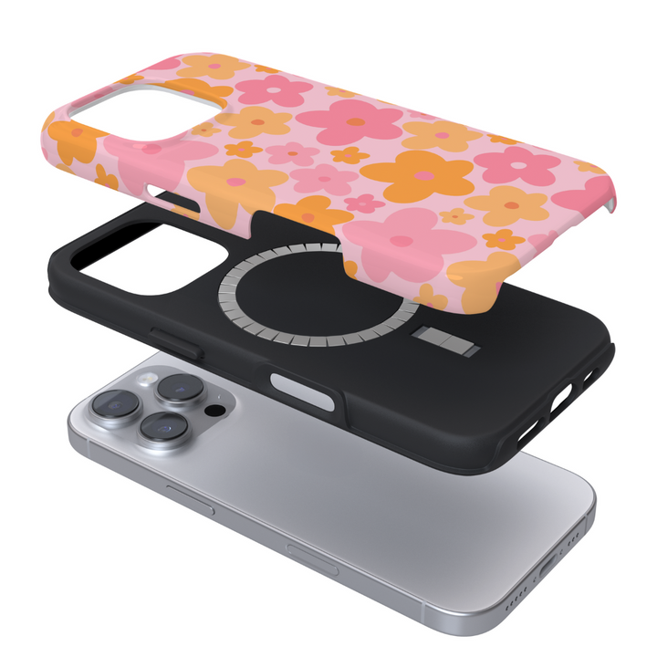 Tough MagSafe® Phone Case - Pink & Orange Bloom