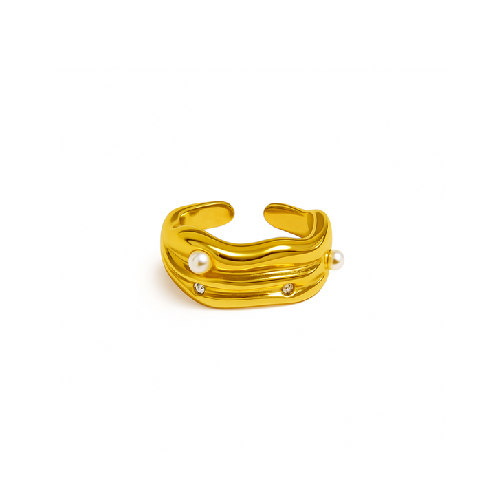 Tide Set Pearl Ring