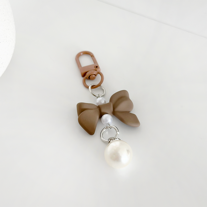 Coquette Bow Keyring - Brown