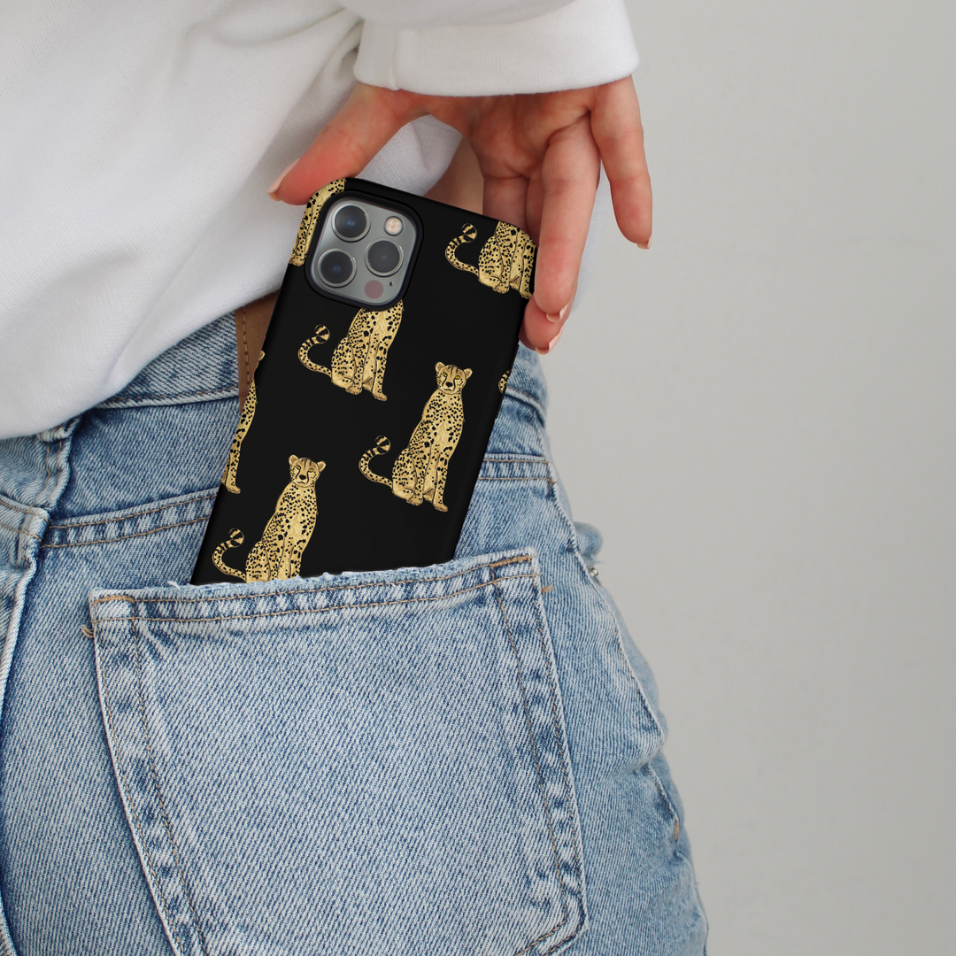 Tough Phone Case - Cheetah on Black