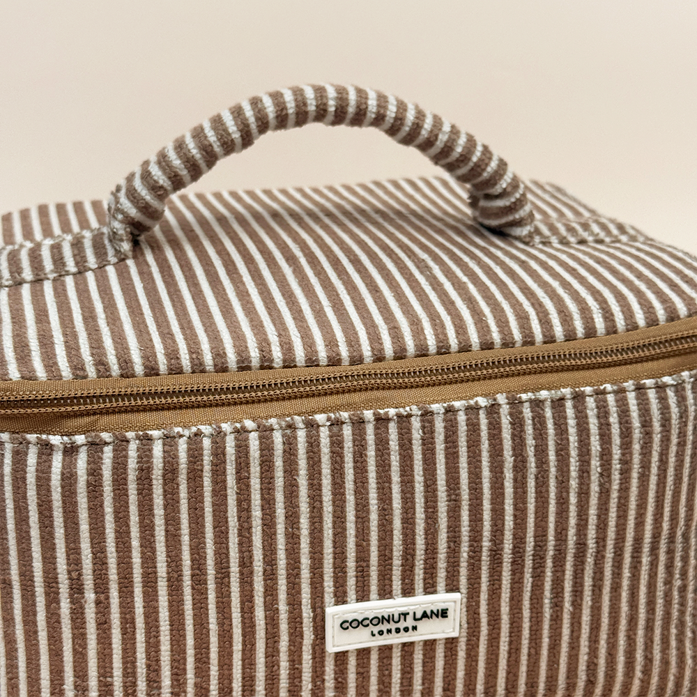 Travel Towel Vanity Case - Chestnut Stripes