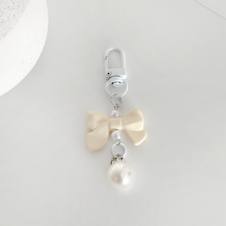 Coquette Bow Keyring - Cream