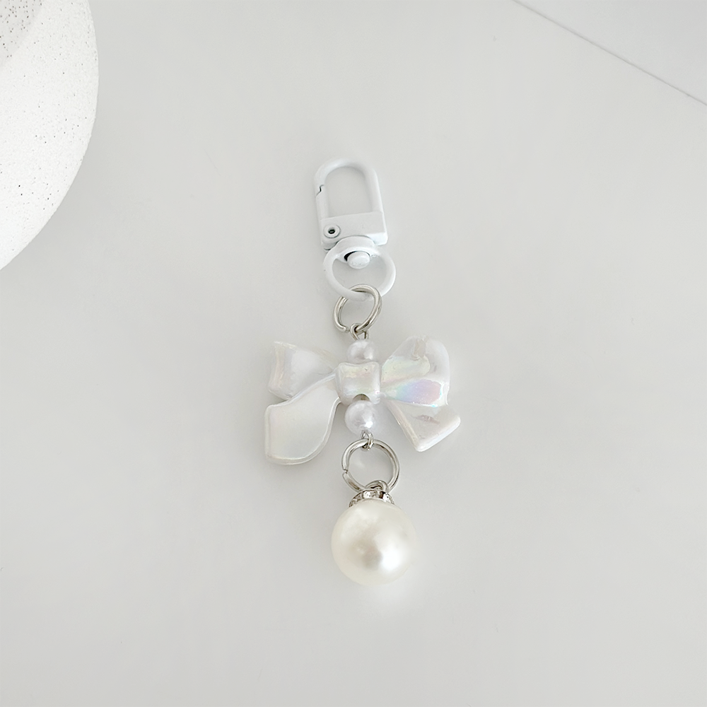 Coquette Bow Keyring - Iridescent
