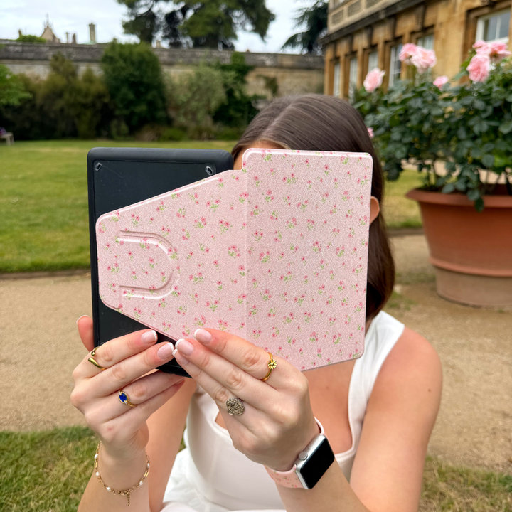 Kindle Ditsy Floral Pink Case in garden