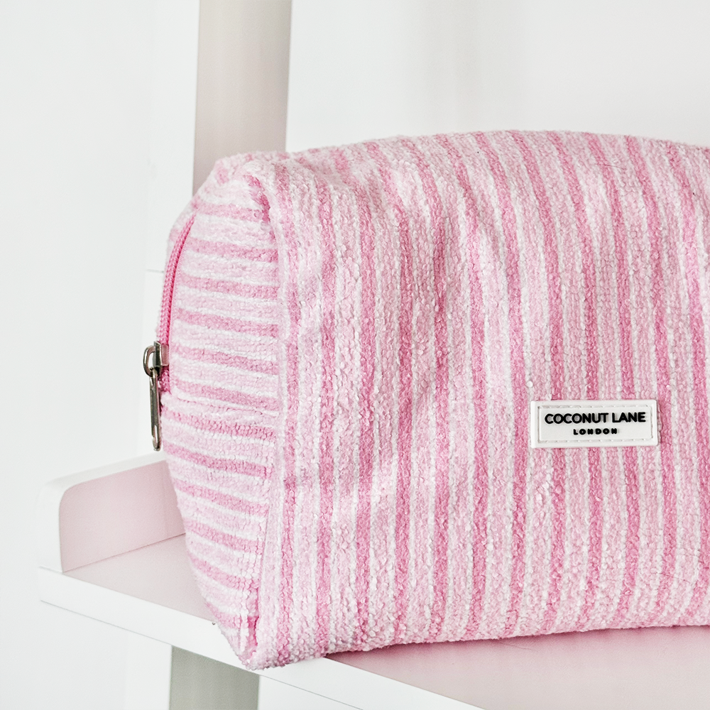 Towel Makeup Bag - Powder Stripe