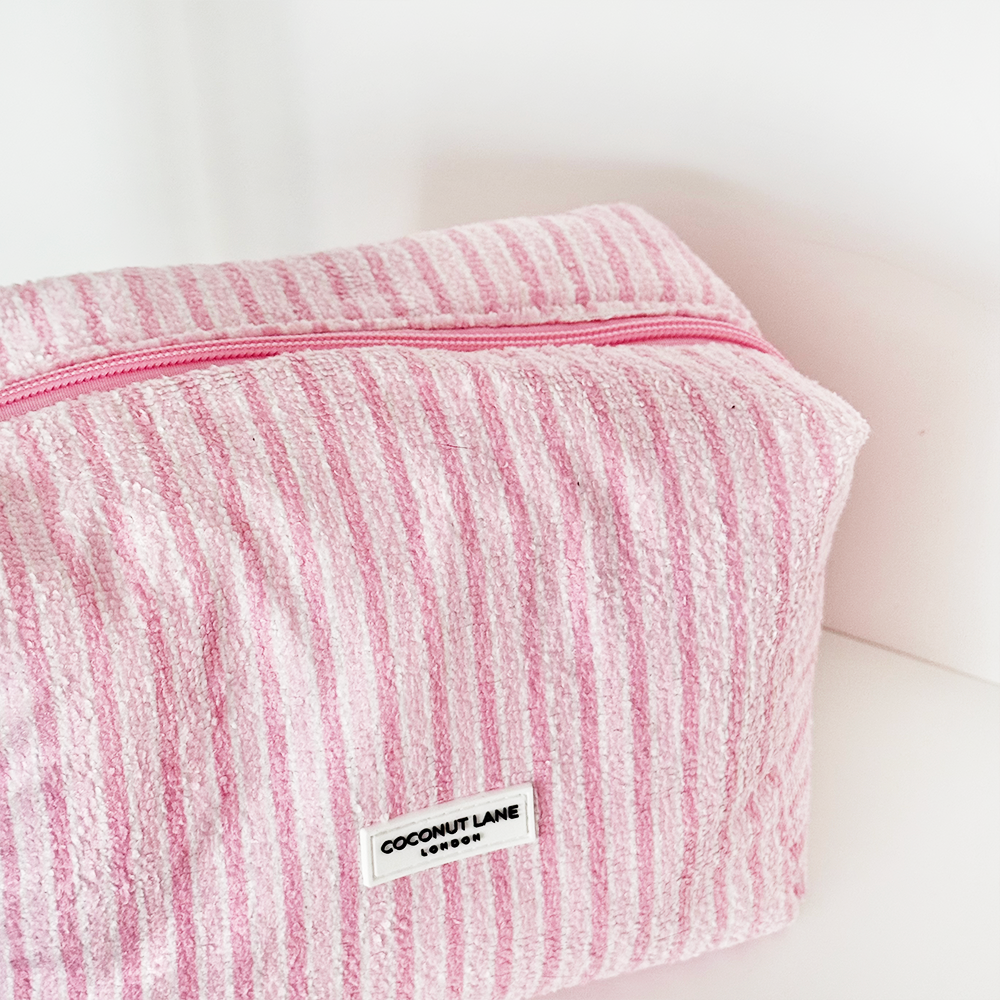 Towel Makeup Bag - Powder Stripe