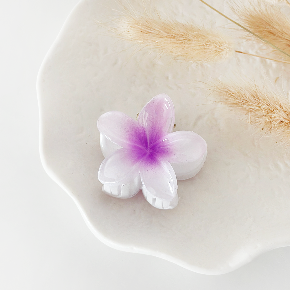 Mini Tropical Flower Claw Clip - Lilac