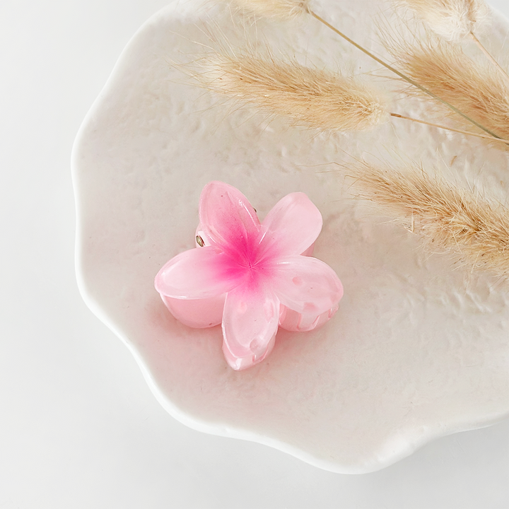 Mini Tropical Flower Claw Clip - Pink
