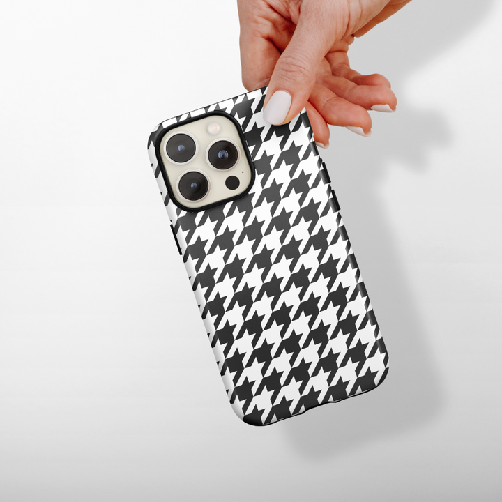 Tough Phone Case - Monochrome Houndstooth