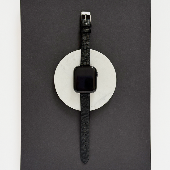 Vegan Textured PU Leather Apple Watch Strap - Black