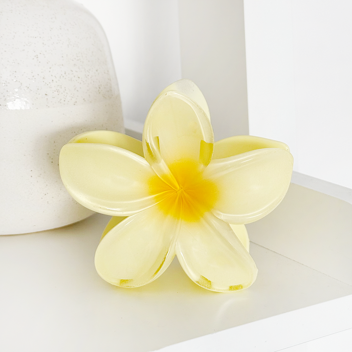 Tropical Flower Claw Clip - Butter Yellow