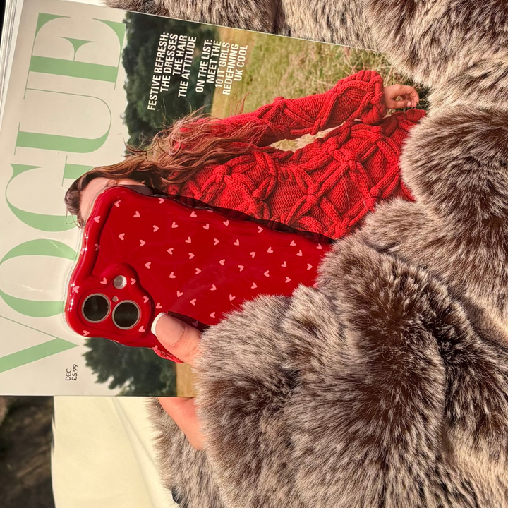 Wavy Phone Case - Mulberry Hearts