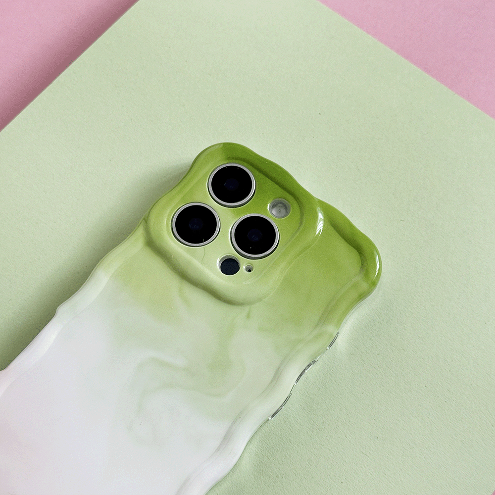 Green and pink ombre effect Phone Case. Colour fades from green at the top into white, into pink. 