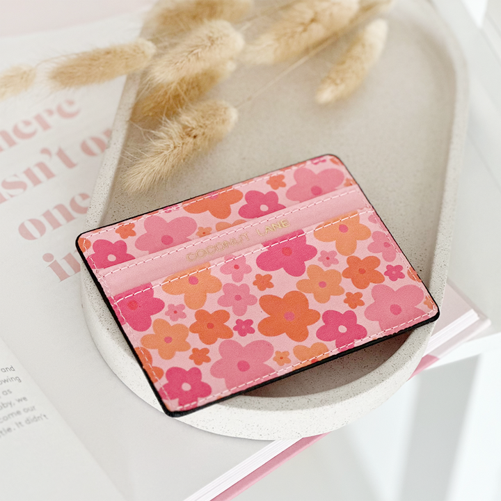 Pink & Orange Bloom Card Holder