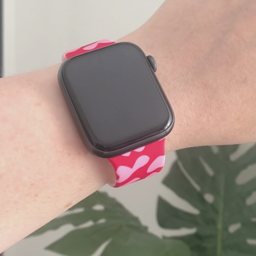 Red & Pink Leopard Apple Watch Strap