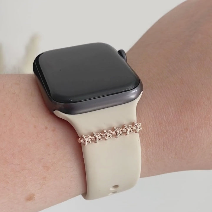Watch Strap Charm - Rose Gold Flower