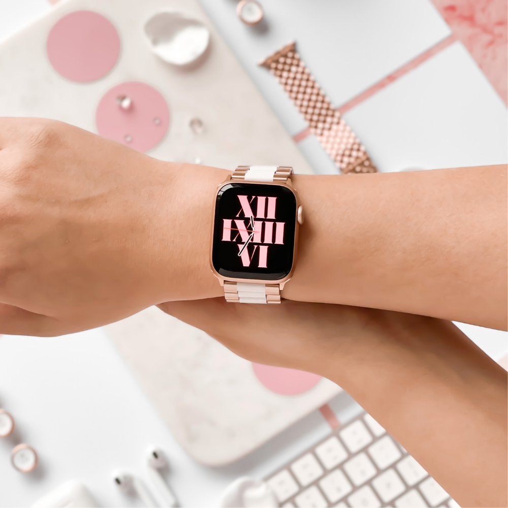 white-and-rose-gold-stainless-steel-apple-watch-strap